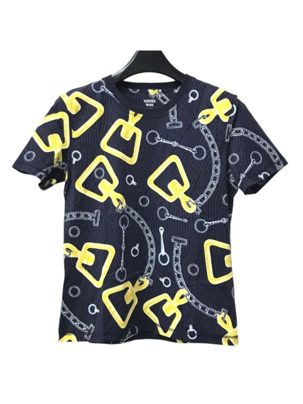 Hermes Short Sleeve T-Shirt Kaleidoscope Effect Cotton Navy